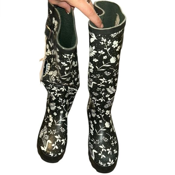 NWT Mountain Warehouse Women’s Tall Rain Boots US 8 - Floral Print Wellies - Picture 9 of 14